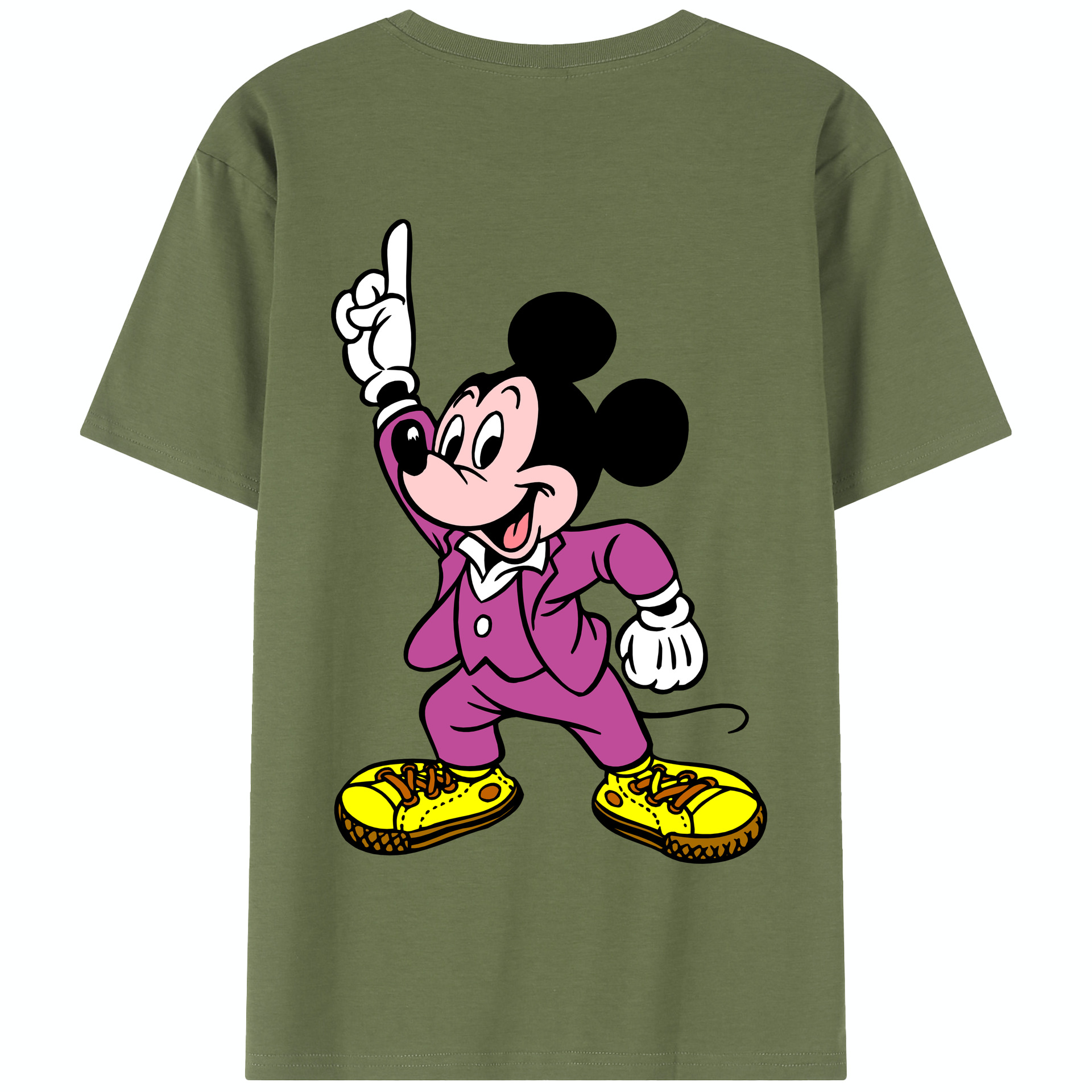 （画像用） ミッキーマウス Mickey Mouse 綿100％半袖Tシャツ（背面プリント）